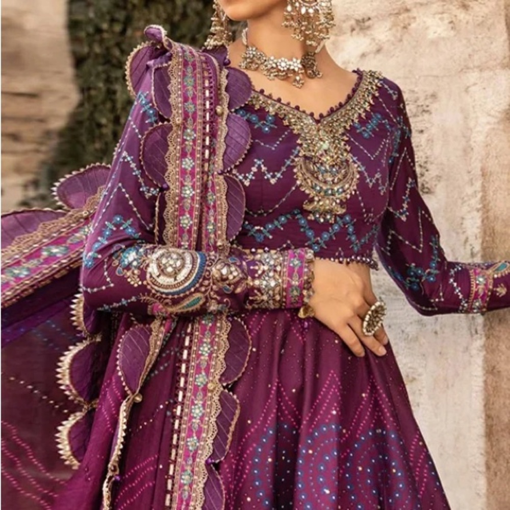Ornate Purple Wedding Dress with Embellishments